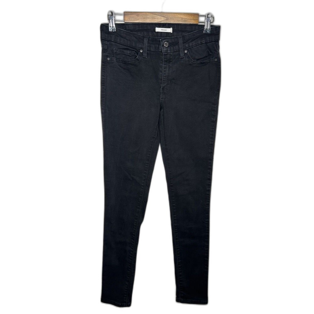Levi's Womens Waist 28 High Rise Black Denim Skinny Jeans